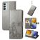 Mobigear Clover Samsung Galaxy M23 Hülle Klapphülle Geldbörse - Grau