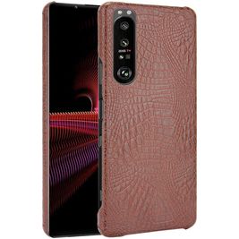 Mobigear Croco Sony Xperia 1 III Hülle Hardcase Backcover - Braun