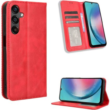 Mobigear Sensation Samsung Galaxy M55 Hülle Klapphülle Geldbörse - Rot