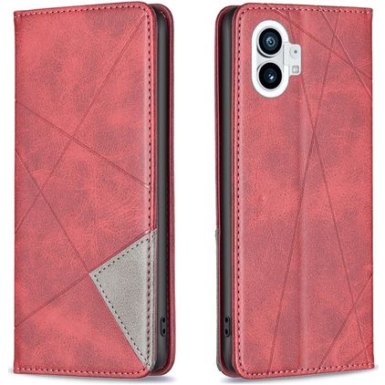 Mobigear Rhombus Slim Nothing Phone (1) Hülle Klapphülle - Rot