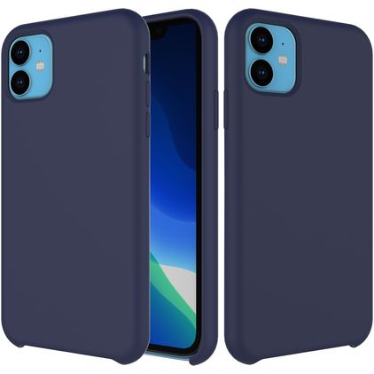 Mobigear Rubber Touch iPhone 11 Silikon Backcover - Marineblau