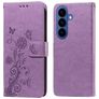 Mobigear Flowers Samsung Galaxy S26 Plus Hülle Klapphülle Geldbörse - Lila
