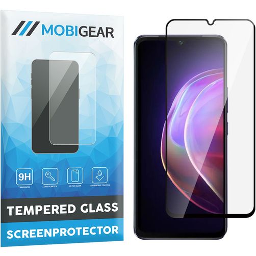 Mobigear Premium Vivo V21 Panzerglas Displayschutz - Hüllenfreundlich - Schwarz