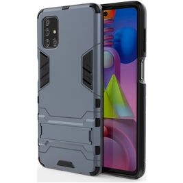 Mobigear Armor Stand Samsung Galaxy M51 Hülle Hardcase Backcover Stoßfest mit Ständer - Blau