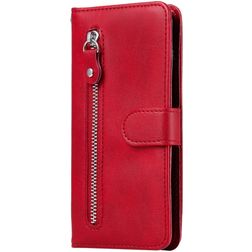 Mobigear Zipper Xiaomi Mi Note 10 Lite Hülle Klapphülle Geldbörse - Rot