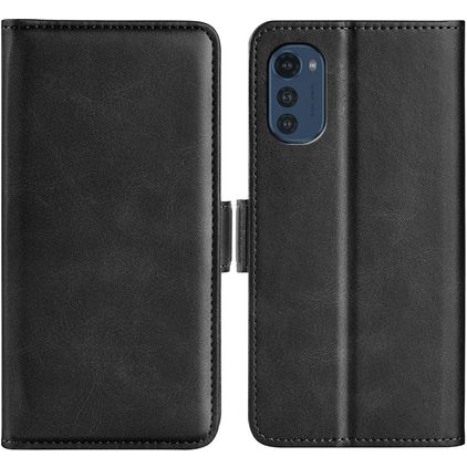 Mobigear Slim Magnet Motorola Moto E32s Hülle Klapphülle Geldbörse - Schwarz
