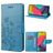 Mobigear Flowers Samsung Galaxy M53 Hülle Klapphülle Geldbörse - Blau