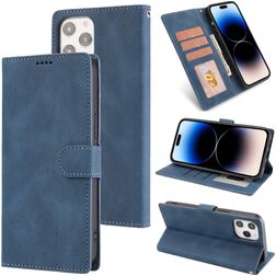 Mobigear Wallet iPhone 14 Pro Hülle Klapphülle Geldbörse - Blau