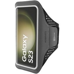Mobiparts Comfort Fit Handyhalterung Joggen Samsung Galaxy S23 Sporthülle Neopren Sportarmband - Schwarz