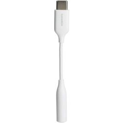 Mobiparts USB-C auf AUX 3 / 5 mm Kabel 0,1 m - Weiß