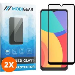 Mobigear Premium HTC Desire 21 Pro Panzerglas Gehärtetes Glas Displayschutz - Hüllenfreundlich - Schwarz (2er Pack)