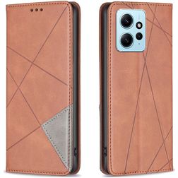 Mobigear Rhombus Slim Xiaomi Redmi Note 12 Klapphülle - Braun