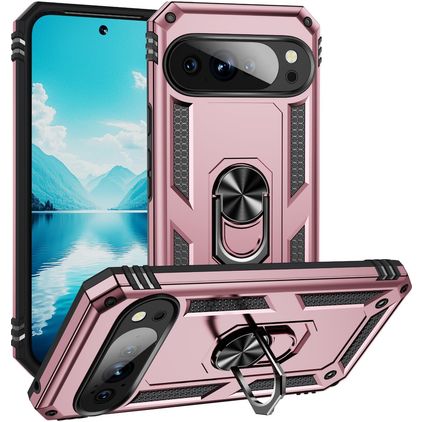 Mobigear Armor Ring Google Pixel 10 Pro XL Hülle Hardcase Backcover Stoßfest mit Ringhalter - Roségold