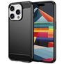 Mobigear Brushed Slim iPhone 15 Pro Hülle Flexibles TPU Backcover - Schwarz