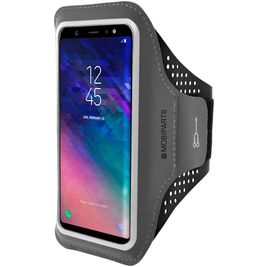 Mobiparts Comfort Fit Handyhalterung Joggen Samsung Galaxy A6 (2018) Sporthülle Neopren Sportarmband - Schwarz