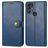Mobigear Snap Button TCL 305 Hülle Klapphülle Geldbörse - Blau