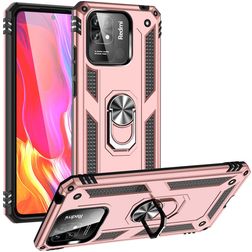 Mobigear Armor Ring Xiaomi Redmi 10C Hülle Hardcase Backcover Stoßfest mit Ringhalter - Roségold