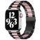 Mobigear Antwerp Edelstahl Apple Watch Armband Faltschließe - 42/41/40/38 mm - Schwarz / Pink