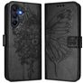 Mobigear Flowers Samsung Galaxy A17 Hülle Klapphülle Geldbörse - Schwarz
