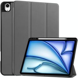 Mobigear Tri-Fold iPad Air 13 Zoll (2024) Hülle Klapphülle + Stifthalter - Grau