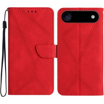Mobigear Stitch iPhone Air Hülle Klapphülle Geldbörse - Rot