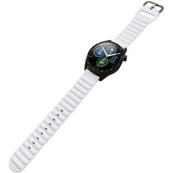 Mobigear Bumpy Silikon Smartwatch Armband Dornschließe - 20-mm-Universalanschluss - Weiß