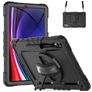 Mobigear SureGrip Xtreme Samsung Galaxy Tab S10 Plus Hülle Kunststoff,Silikon Backcover + Stifthalter + Schulterträger + Ständer - Schwarz