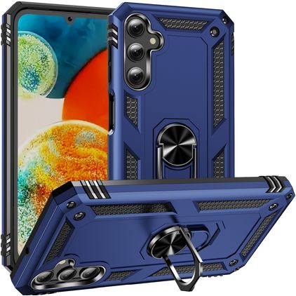 Mobigear Armor Ring Samsung Galaxy A24 Hülle Hardcase Backcover Stoßfest mit Ringhalter - Blau