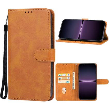 Mobigear Wallet Sony Xperia 1 V Hülle Klapphülle Geldbörse - Braun