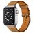 Mobigear Torino Leder Apple Watch Armband Dornschließe - 42/41/40/38 mm - Braun