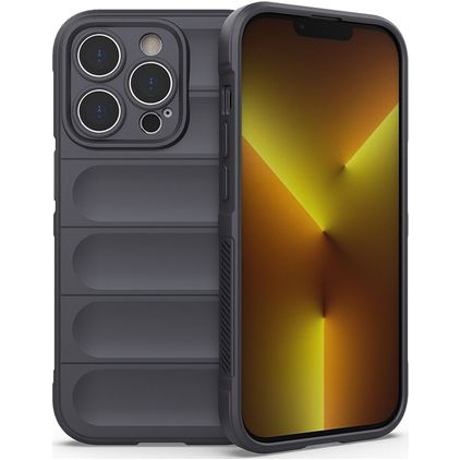 Mobigear Bumpy iPhone 14 Pro Hülle Flexibles TPU Backcover - Charcoal