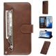 Mobigear Zipper Samsung Galaxy S20 Hülle Klapphülle Geldbörse - Braun