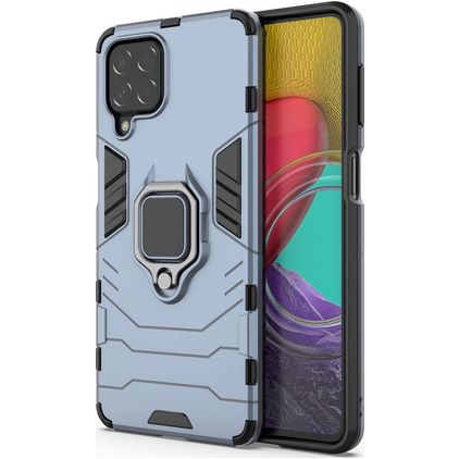 Mobigear Armor Ring Samsung Galaxy M53 Hardcase Backcover Shockproof mit Ringhalter - Blau
