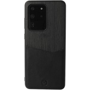 Valenta Card Slot Samsung Galaxy S20 Ultra Hülle Echtes Leder Backcover mit Kartenhalter - Schwarz