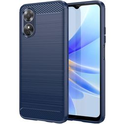 Mobigear Brushed Slim OPPO A17 Hülle Flexibles TPU Backcover - Blau