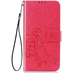 Mobigear Clover Samsung Galaxy A21s Hülle Klapphülle Geldbörse - Pink