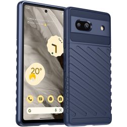 Mobigear Groove Google Pixel 7a Hülle Flexibles TPU Backcover - Blau