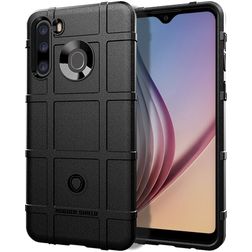 Mobigear Rugged Shield Samsung Galaxy A21 Hülle Flexibles TPU Backcover Stoßfest - Schwarz