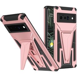 Mobigear Armor Stand Google Pixel 6 Pro Hülle Hardcase Backcover Stoßfest mit Ständer - Roségold