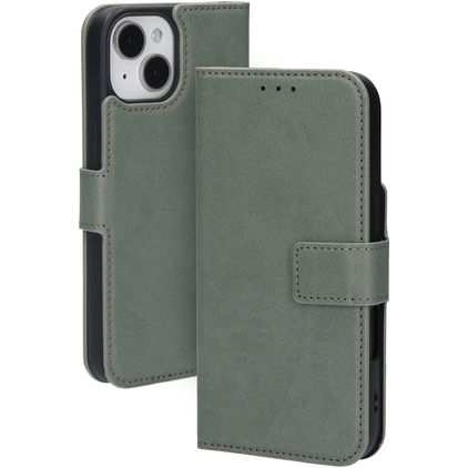 Mobiparts Classic Wallet iPhone 15 Klapphülle Portemonnaie - Stone Green