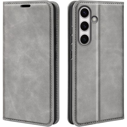 Mobigear Retro Slim Samsung Galaxy S24 FE Hülle Klapphülle Geldbörse - Grau
