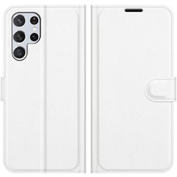 Mobigear Classic Samsung Galaxy S22 Ultra Hülle Klapphülle Geldbörse - Weiß