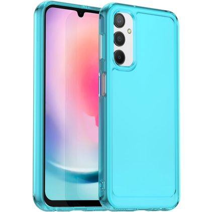 Mobigear Crystal Samsung Galaxy A24 Hülle Hardcase Backcover Stoßfest - Blau