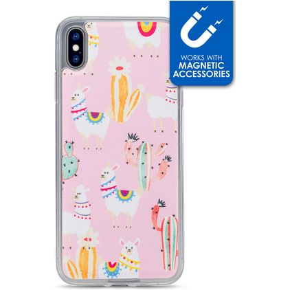 My Style Magneta iPhone XS Max TPU (flexibel) Backcover - Pink Alpaca