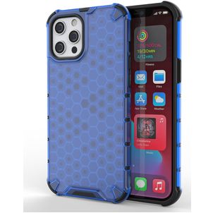 Mobigear Honeycomb iPhone 13 Pro Hülle Hardcase Backcover Stoßfest - Blau