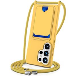 Mobigear Lanyard Card Samsung Galaxy S26 Ultra Silikon Handykette mit Kartenhalter - Gelb