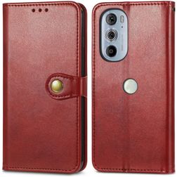 Mobigear Snap Button Motorola Edge 30 Pro Klapphülle Portemonnaie - Rot