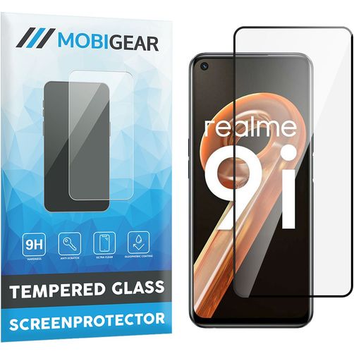 Mobigear Premium Realme 9i Panzerglas Displayschutz - Hüllenfreundlich - Schwarz
