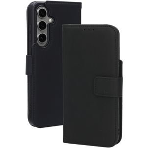Mobiparts Wallet Samsung Galaxy S24 FE MagSafe Hülle Echtes Leder Klapphülle Geldbörse - Schwarz