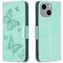 Mobigear Butterfly iPhone 15 Plus Hülle Klapphülle Geldbörse - Grün